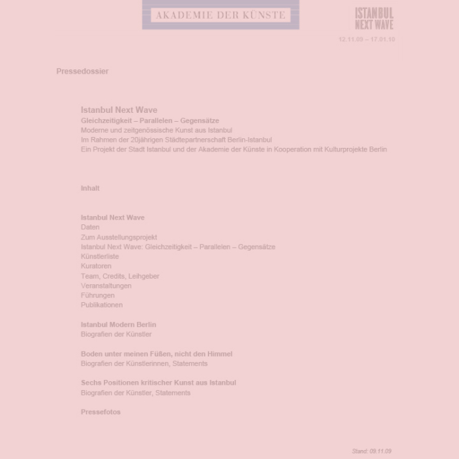 İstanbul Next Wave Katologu Kapak